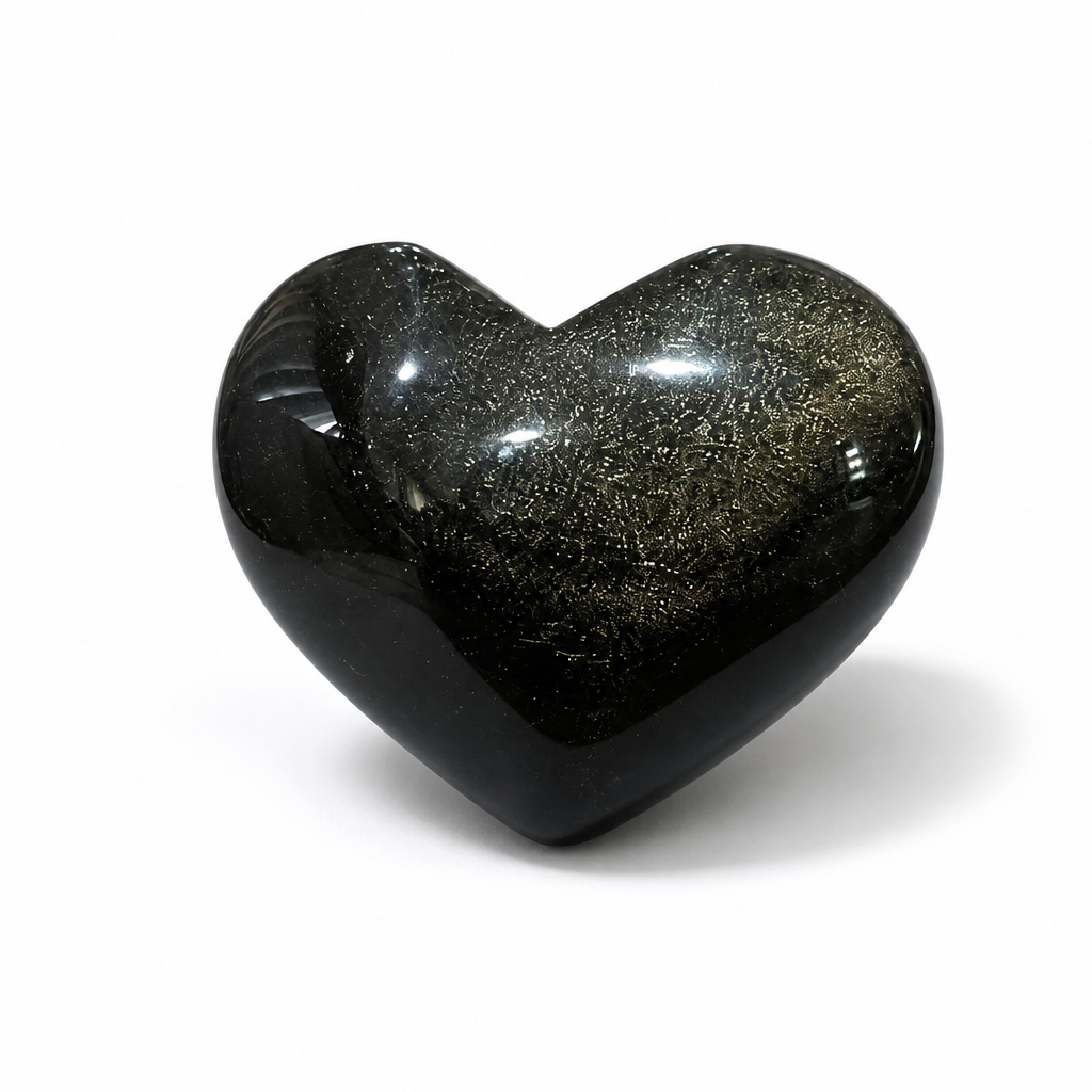 Gold Sheen Obsidian Hearts
