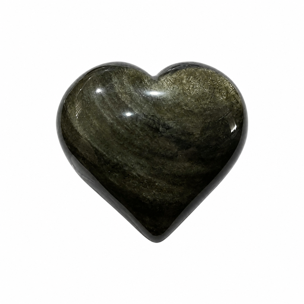 Gold Sheen Obsidian Hearts