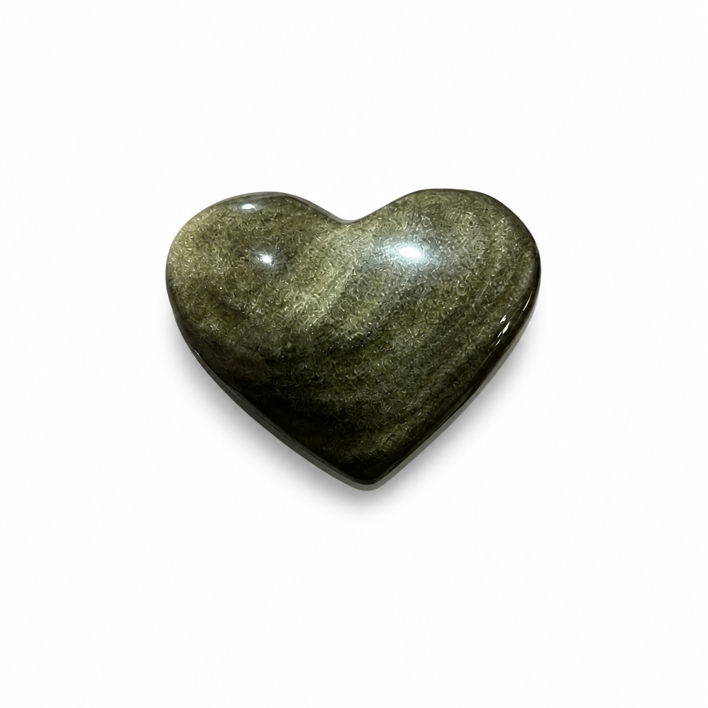 Gold Sheen Obsidian Hearts