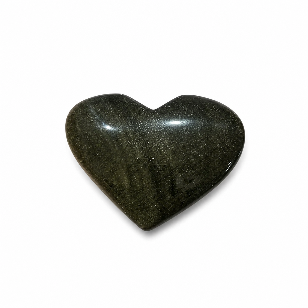 Gold Sheen Obsidian Hearts
