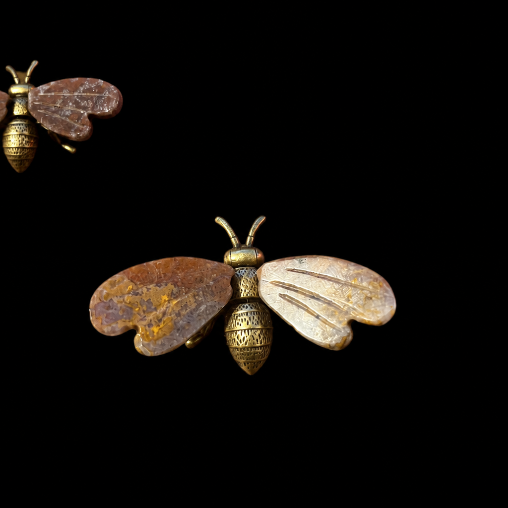 Assorted Crystal Bees with Genuine Gemstone Wings