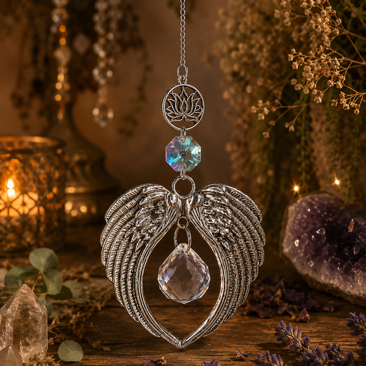 Angel Wing and Lotus Sun Catcher