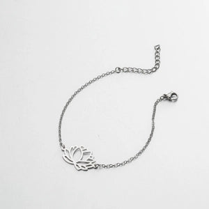 Open Lotus Bracelet – Stainless Steel