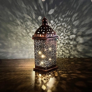The Bronze Bazaar Moroccan-Style LED Lantern