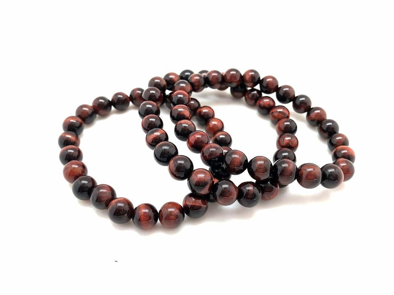 Red Tiger Eye Beaded Bracelet – 8 mm