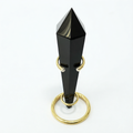 Black Obsidian Sceptre Points in Gold Metal Stands