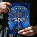 Silver Tree of Life A5 Spiral Bound Ruled Notebook