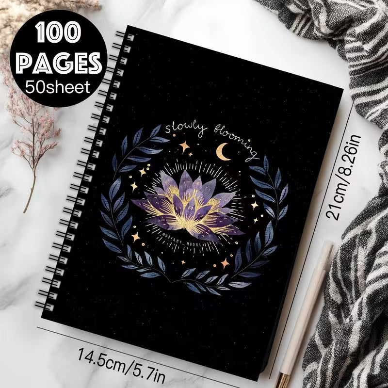 Slowly Blooming A5 Spiral Bound Ruled Notebook