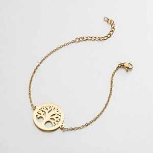 Encircled Tree of Life Bracelet – Gold Plated