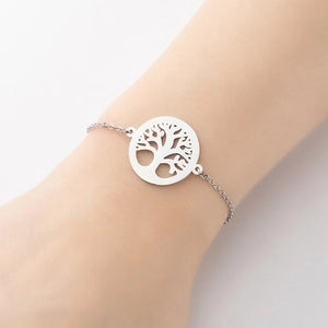 Encircled Tree of Life Bracelet – Silver