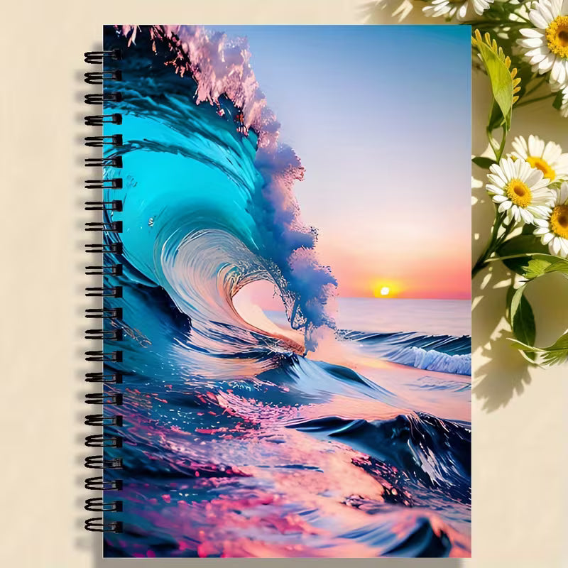 Vivid Wave A5 Spiral Bound Ruled Notebook