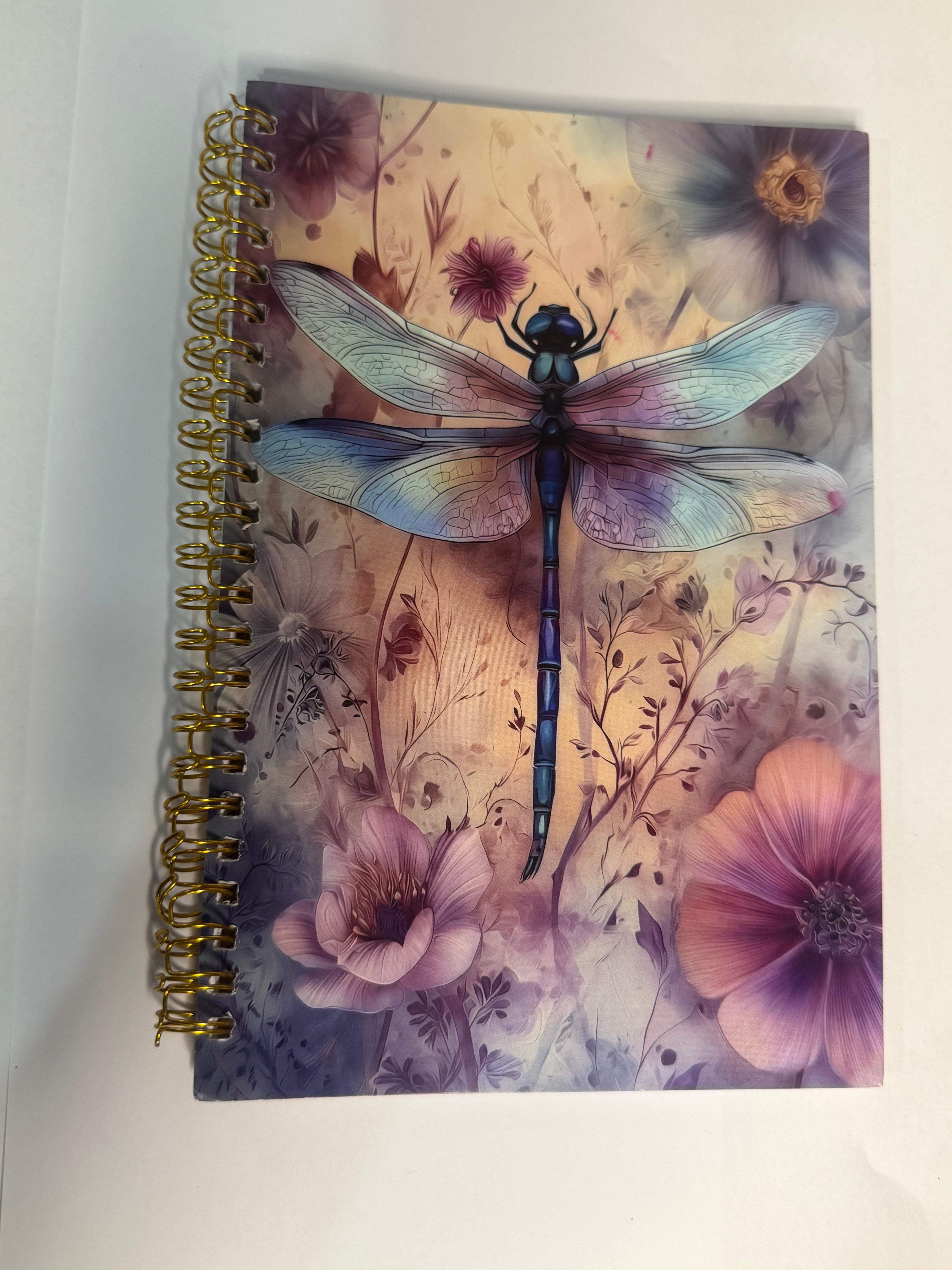 Watercolour Dragonfly A5 Spiral Bound Ruled Notebook