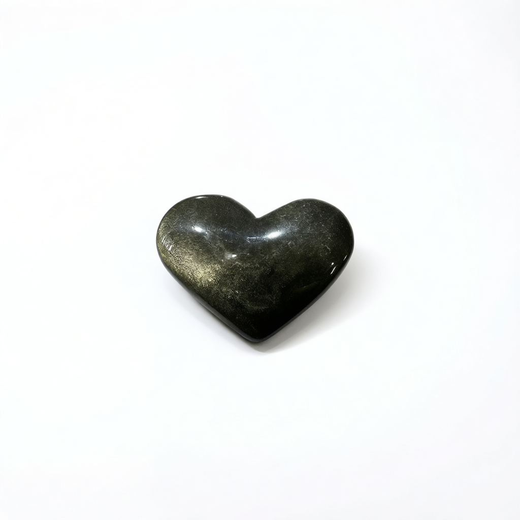 Gold Sheen Obsidian Hearts
