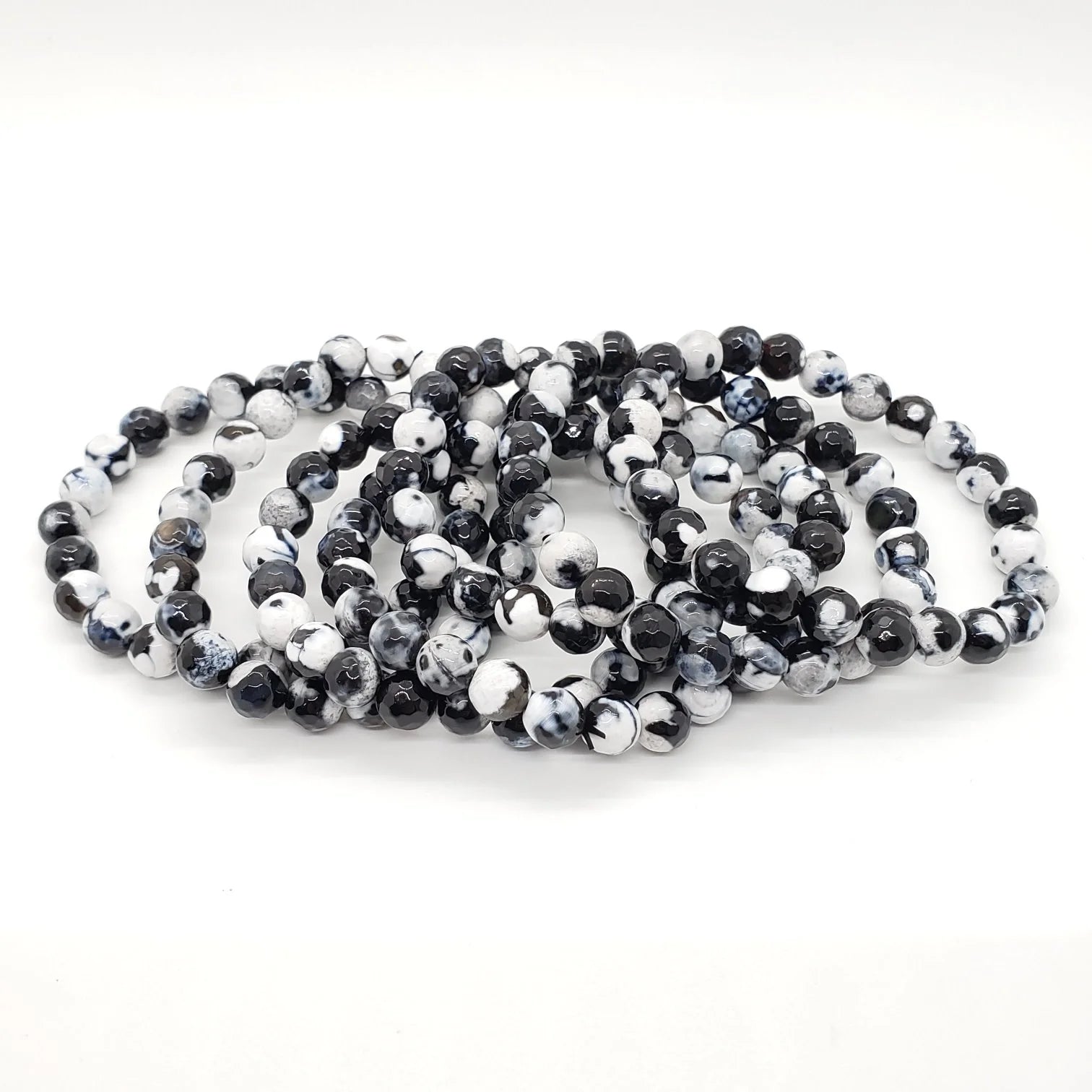 Orca Agate Beaded Bracelet – 10 mm