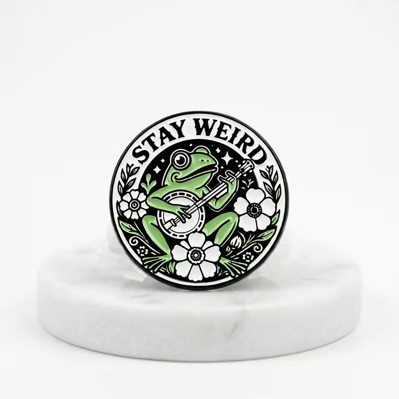 Stay Weird Frog Metal Pin Badge